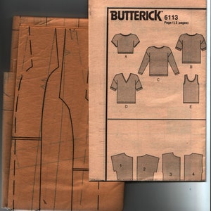 Butterick 6113 Misses' Tee Shirts size L-XL UNCUT and RARE image 3