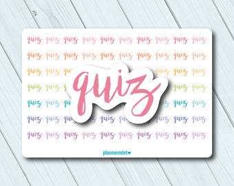 Quiz Planner Stickers - Word Outline, School & College (Matte or Glossy)
