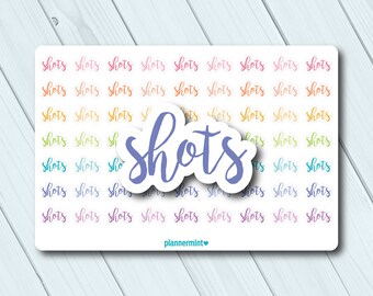 Shots Planner Stickers - Vaccine, Medicine Outline (Matte or Glossy)