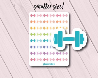 Dumbbell Planner Stickers: Mini Workout Icon Sheet