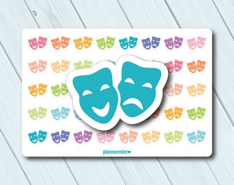 Theater Stickers - Planner Stickers - Erin Condren - Life Planner - Functional Stickers - Mambi - Drama - Theatre - TMatte or Glossy