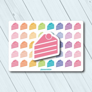Cake Planner Sticker - Funktionelles Icon - Erin Condren Life Planner - Happy Planner - Bullet Journal - Cake Slice - Dessert - Geburtstag