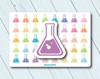 Beaker Planner Stickers: Science Icon Stickers (Matte or Glossy)