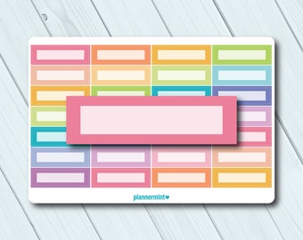 Quarter Box Planner Stickers: Writeable, Solid Border (28/Sheet)