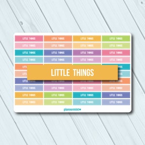 Little Things Header Planner Stickers: Erin Condren, Happy Planner (Matte or Glossy)