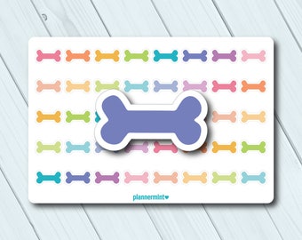 Dog Bone Planner Stickers - Functional Icon - Erin Condren Life Planner - Mambi - Pet - Animal - Vet - Treat - Groomer - Matte or Glossy