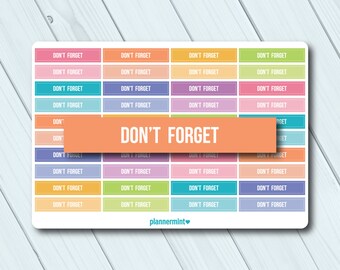 Don't Forget Planner Stickers: Erin Condren, Happy Planner (40 pc)
