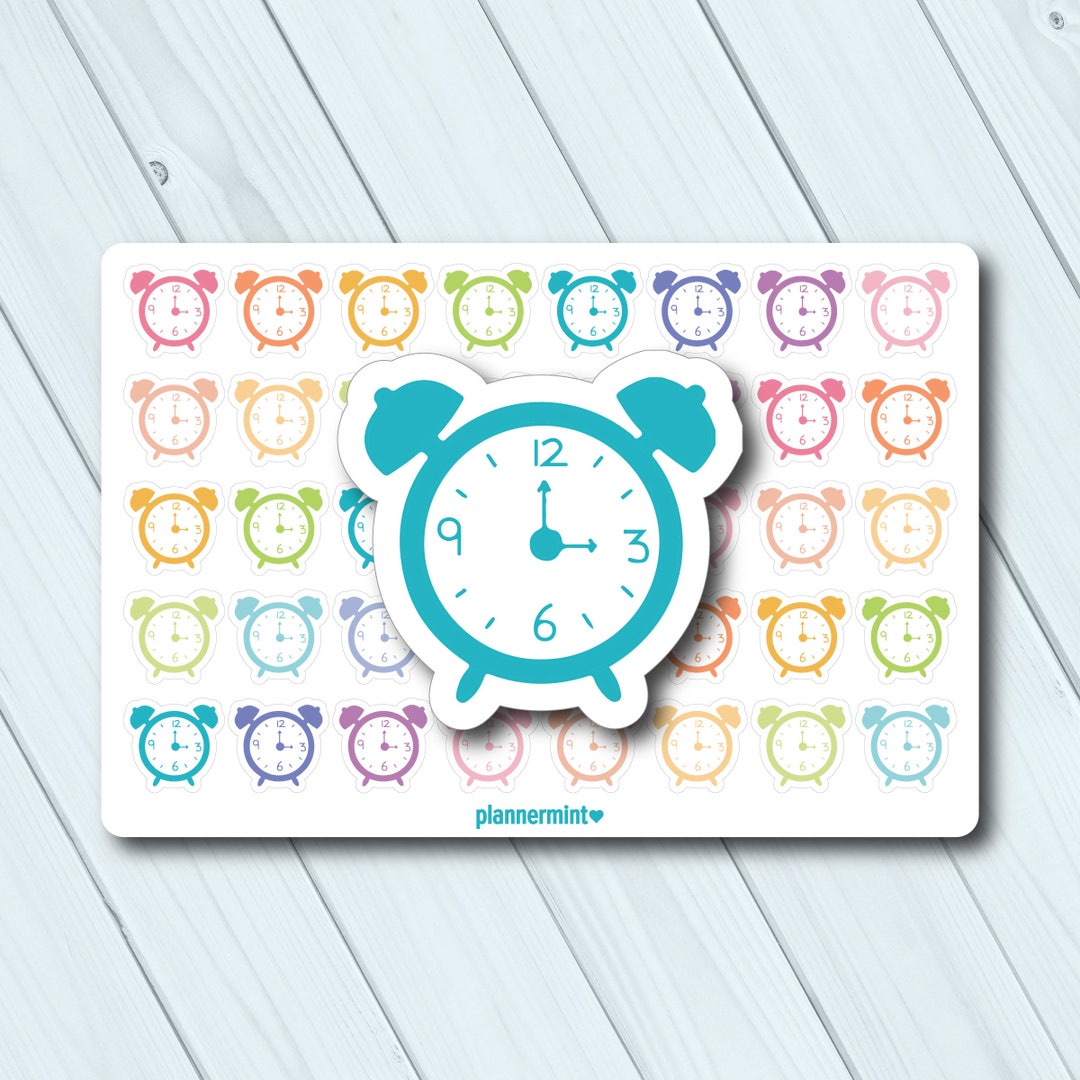 Alarm Clock Planner Stickers - Icon - Erin Condren Life Planner - Happy ...