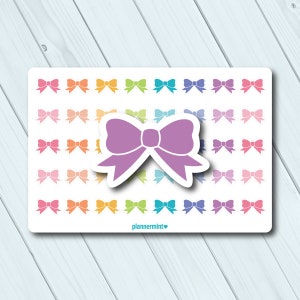 Bow Planner Stickers - Icône fonctionnelle - Happy Planner - Erin Condren - Bullet Journal - Bujo - Coloré