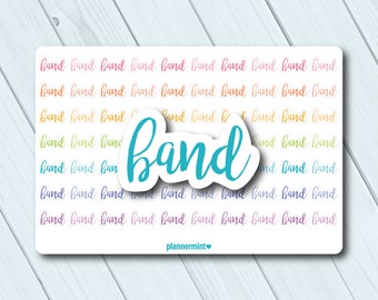 Band Planner Stickers: Word Outline, Matte or Glossy