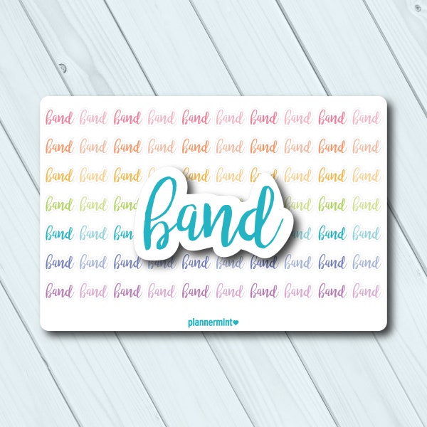 Band Planner Stickers - Word Outline - Erin Condren Life Planner - Happy Planner - Kikki K - Marching Band - Band Camp - Matte or Glossy