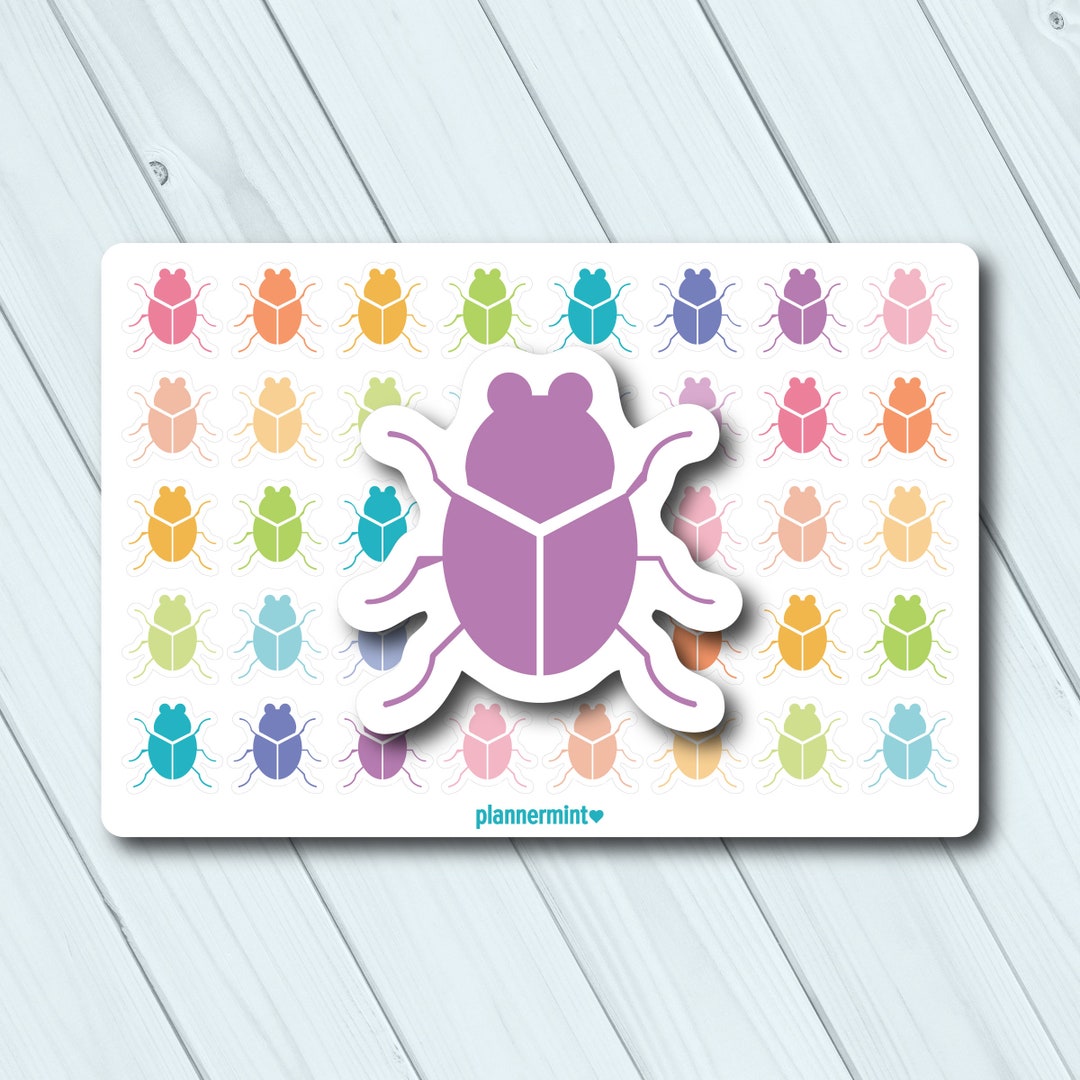 Bug Planner Stickers: Colorful Beetle Icons - Erin Condren, Happy ...