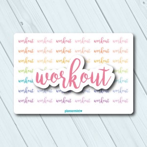 Stickers workoutplanner: woordoverzicht, fitness (mat of glanzend)