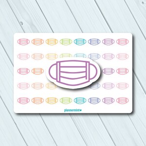 Plannerstickers gezichtsmaskerpictogram - mat of glanzend