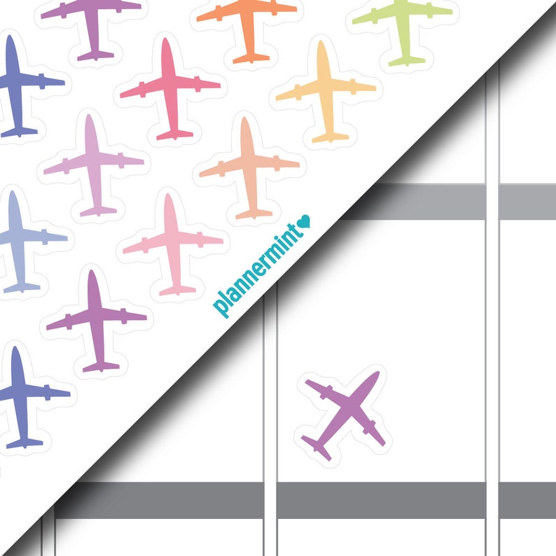 Airplane Planner Stickers: Travel Icon Stickers for Erin Condren - Etsy