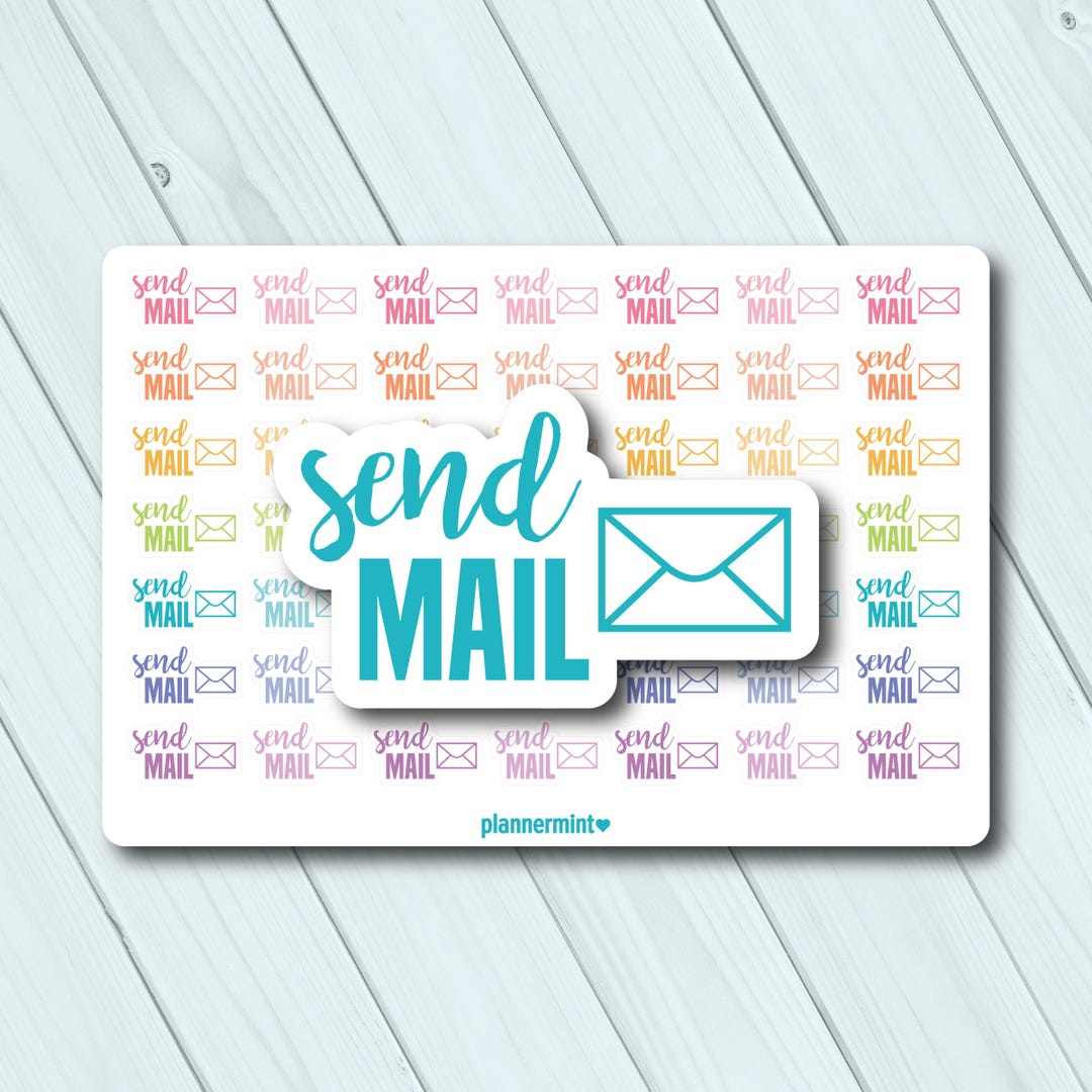 Send Out Sticker Send Mail Planner Stickers: Envelope Icon, Erin Condren, Happy Planner ...