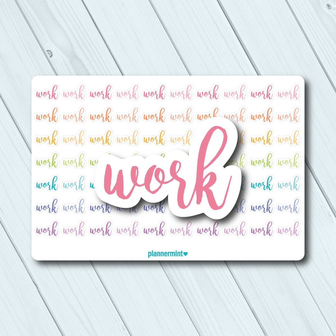 Workload Word Sticker Work Planner Stickers: Word Outline, Matte or Glossy - Etsy