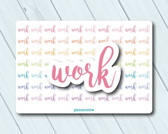 Work Planner Stickers - Word Outline - Erin Condren Life Planner - Happy Planner - Business - Career - Job - Entrepreneur - Matte or Glossy