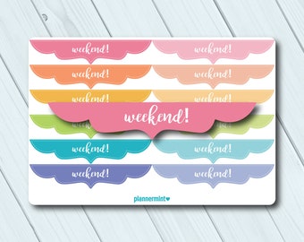 Weekend Banner Planner Stickers - Erin Condren Life Planner - Happy Planner - Matte or Glossy