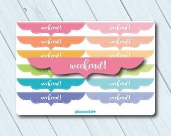 Weekend Banner Planner Stickers - Matte or Glossy