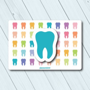 Adesivos de planejador de dentes - Ícone funcional - Consulta ao dentista - Limpeza de dentes - Odontológico - Erin Condren - Planejador feliz - Ortodontista