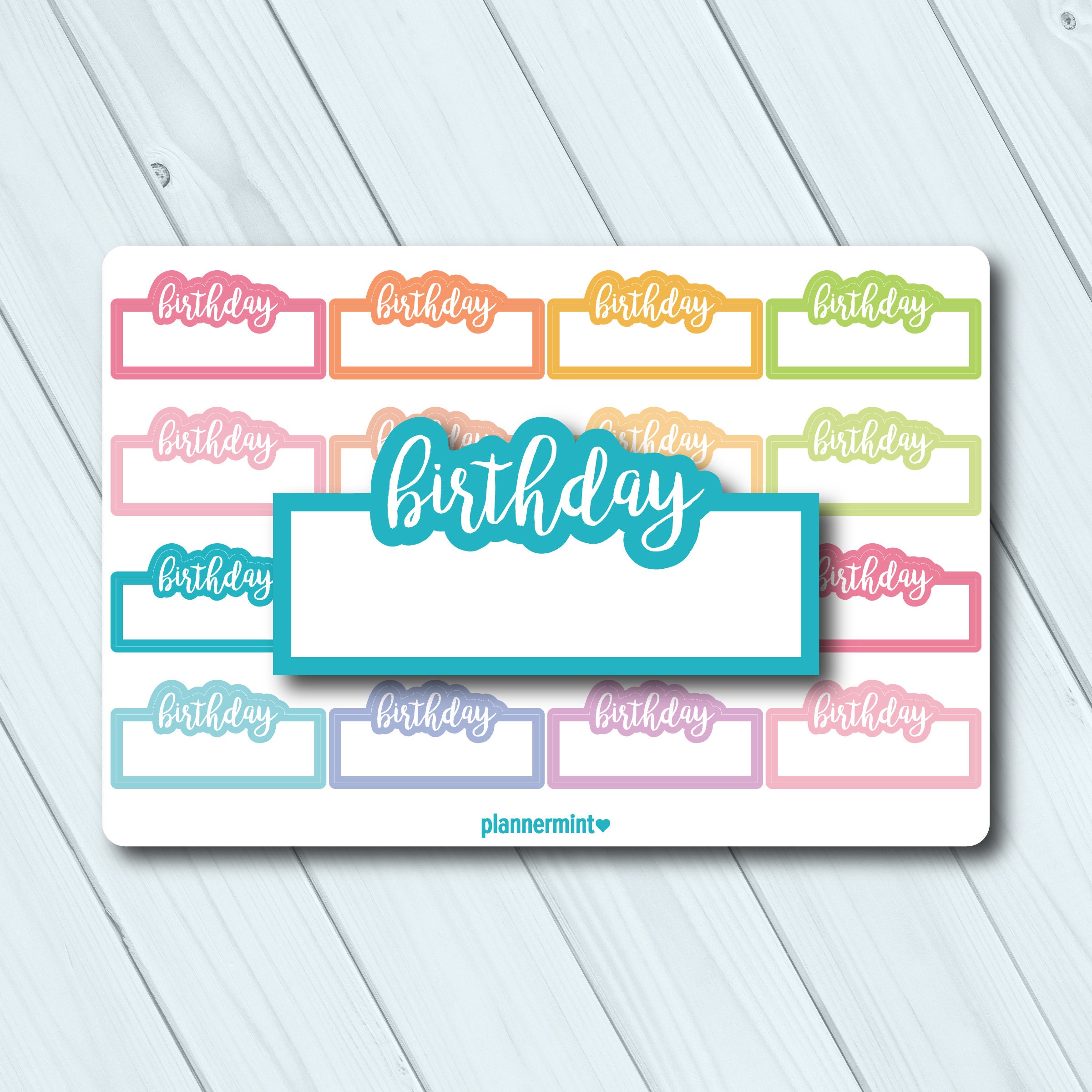 Birthday Planner Stickers Fillable Tracker Erin Condren Etsy