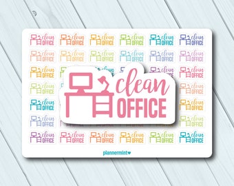 Clean Office Planner Stickers: Organization Decals (42/Sheet)