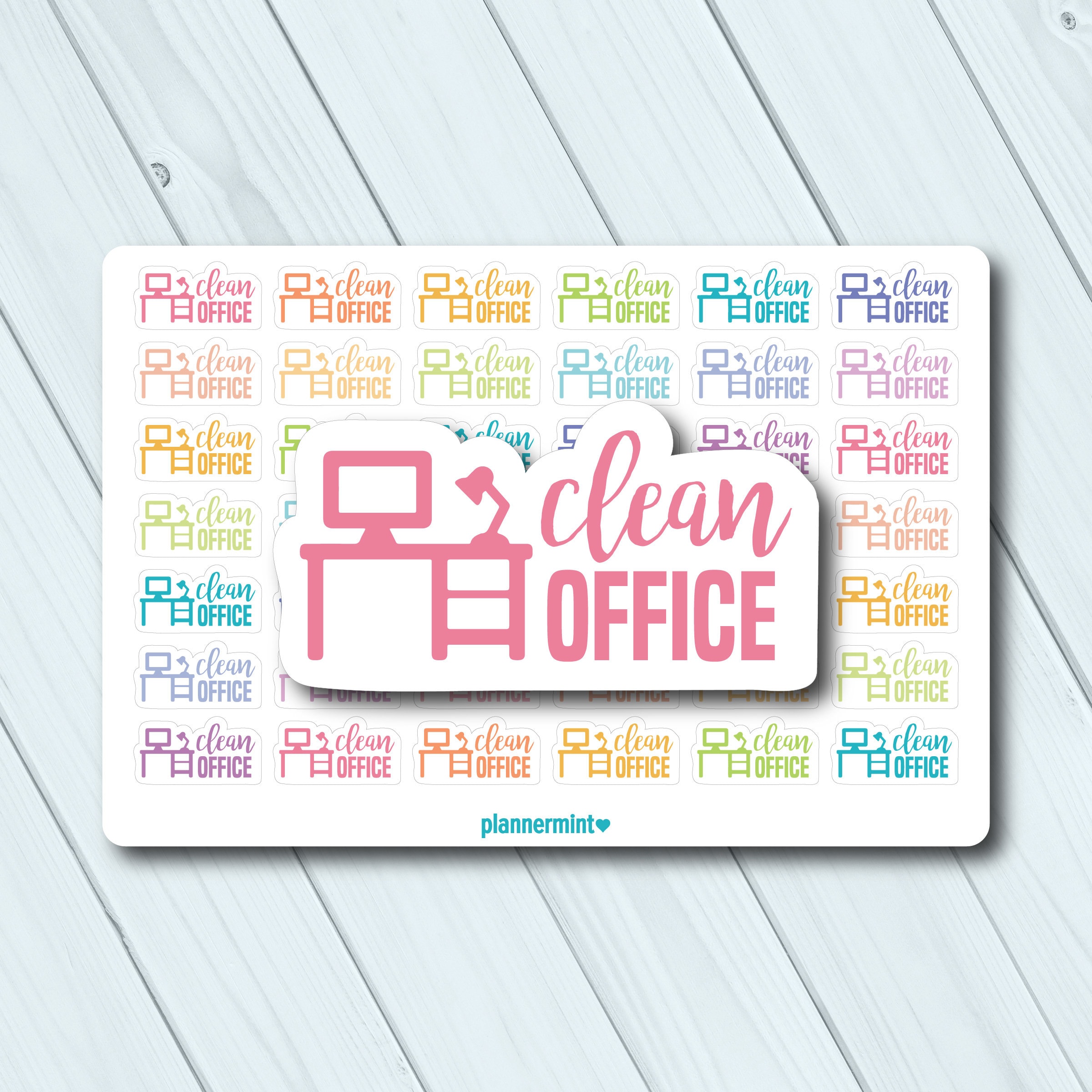 Work Clean Sticker Clean Office Planner Stickers: Organization Decals (42/sheet) - Etsy