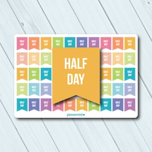 Half Day Planner Stickers - Small Flags - Erin Condren Life Planner - Happy Planner - High School - Elementary - Matte or Glossy