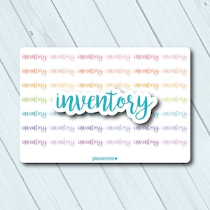 Inventory Planner Stickers - Word Outline - Erin Condren - Happy Planner - Personal Planner - Business - Seller - Matte or Glossy