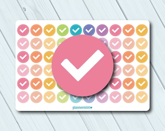 Checkmark Planner Stickers: Dot Icon, To-Do List (Matte or Glossy)