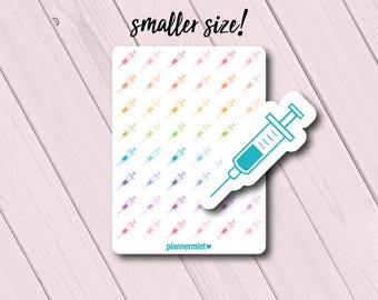 Mini Syringe Planner Stickers: Functional Icon Sheet