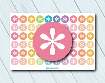 Asterisk Planner Stickers: Dot Icon Reminder Stickers - Matte