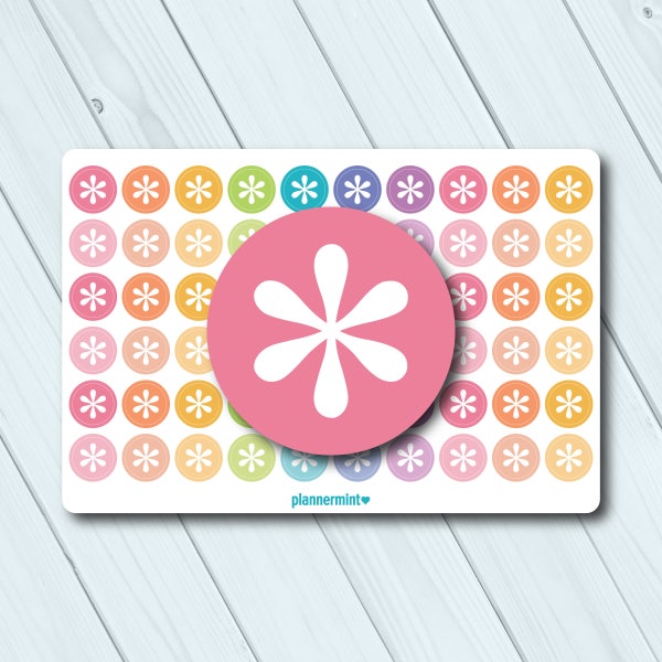 Asterisk Planner Stickers - Dot Icon - Erin Condren Life Planner - Happy Planner - Important - Reminder - Star Stickers - Matte