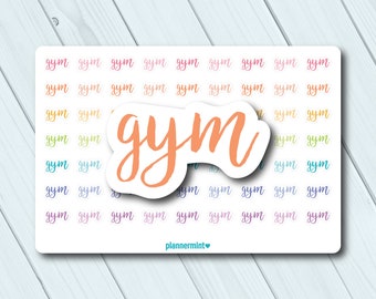 Gym Planner Stickers - Word Outline - Fitness Tracker - Matte or Glossy
