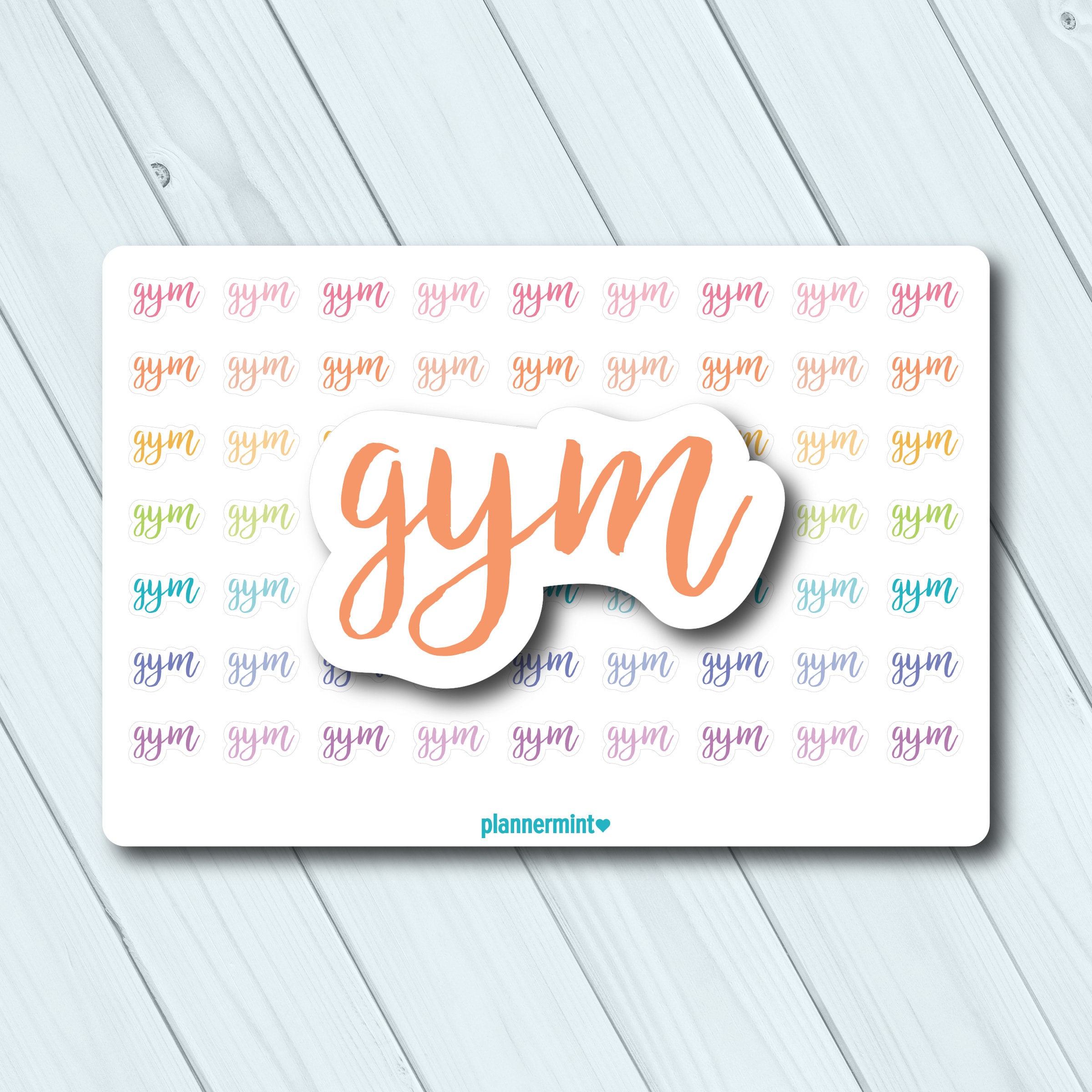 Gym Planner Stickers Word Outline Erin Condren Life Etsy