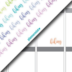 Hiking Planner Stickers Hike Word Outline Erin Condren Life Planner ...