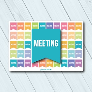 Meeting Planner Stickers: Small Flags, Appointment Reminders (Matte or Glossy)