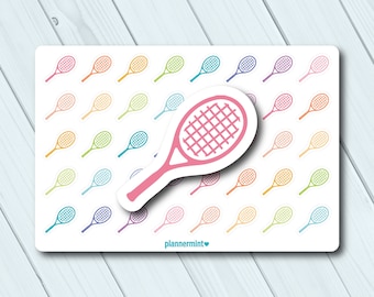 Tennisschläger Planer Sticker: Sport Ikone - Matt oder Hochglanz