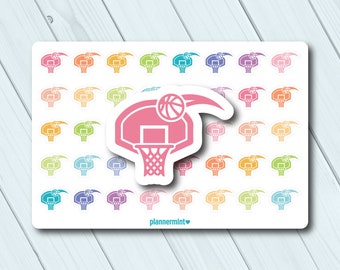 Basketball Planner Stickers - Functional Icon - Basket Ball Hoop - Erin Condren Life Planner - Happy Planner - Game - Practice