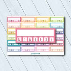 Weekly Habit Tracker Stickers: Fillable Planner Stickers