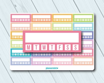 Wöchentliche Habit Tracker Sticker: Ausfüllbare Planer Sticker