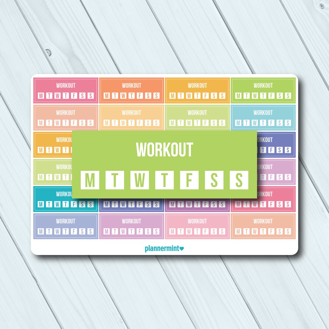 Workout Tracker Planner Stickers - Fillable Habit Tracker - Etsy