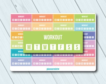 Workout Tracker Planner Stickers - Fillable Habit Tracker