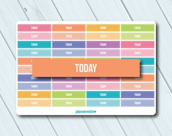 Today Header Planner Stickers: Erin Condren, Happy Planner (Matte or Glossy)
