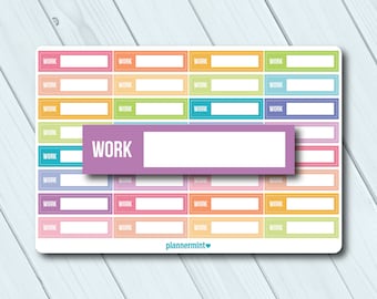 Work Planner Stickers: Fillable Tracker, Career Planning (Matte or Glossy)