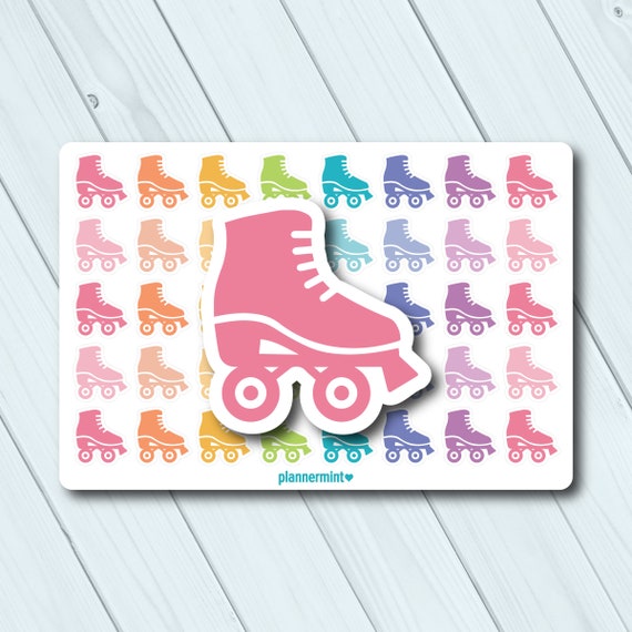 Roller Skates Planner Stickers Functional Icon Stickers Erin Condren Skating  Stickers Matte or Glossy 
