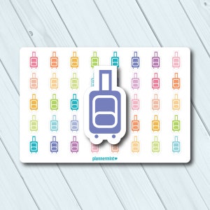 Suitcase Planner Stickers: Travel & Vacation Icons