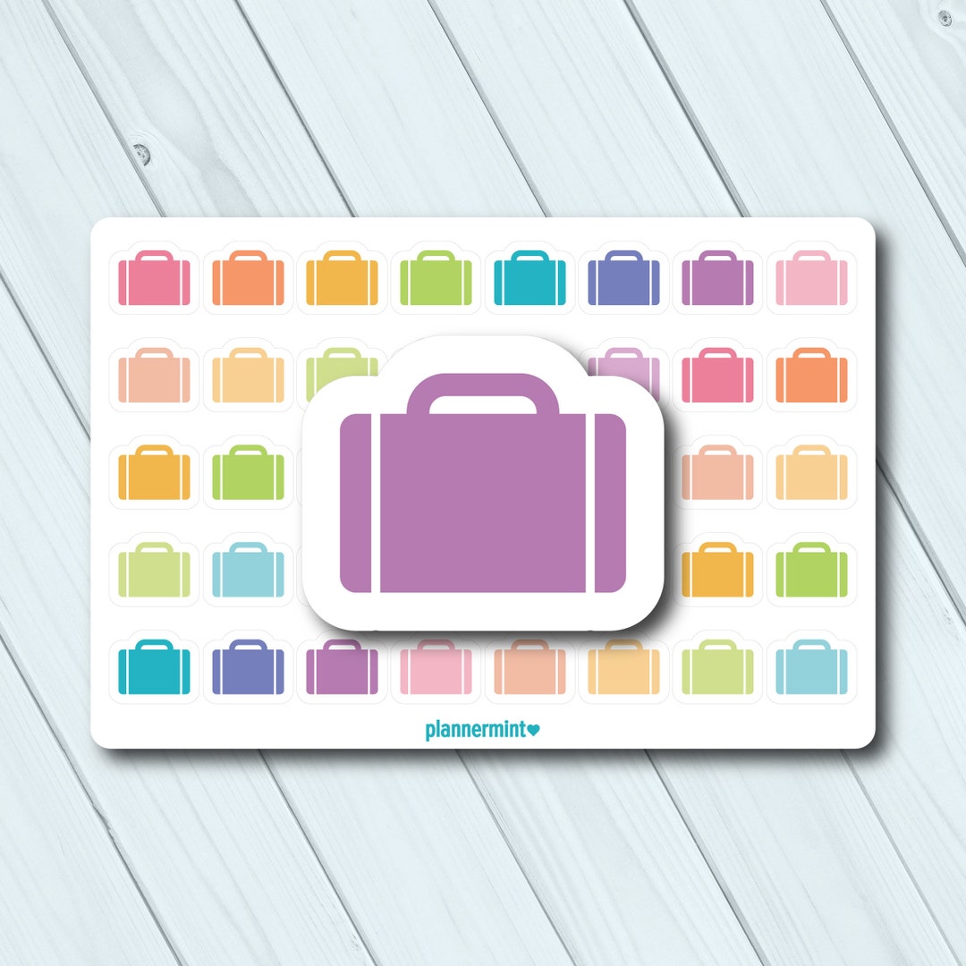 Briefcase Planner Stickers: Work & Meeting Icons (40 Matte or Glossy ...