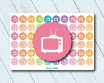 TV Planner Stickers: Dot Icon Sheet - Movie & Show Tracker
